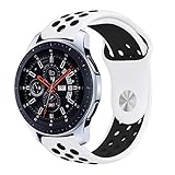 Galaxy Watch 46mm Bands, Gear S3 Bands, KADES 22mm Universal Replacement Strap with Quick Release Pin Compatible for TicWatch Pro/Amazfit Stratos Smart Watch- White/Black