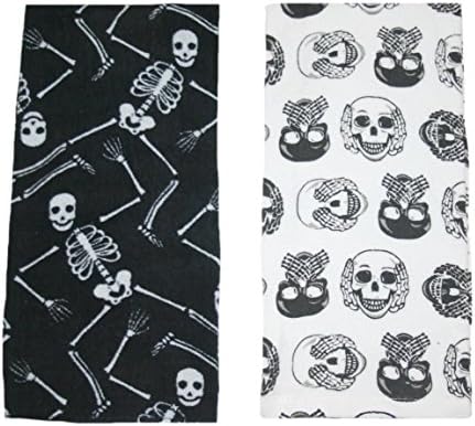Skulls &amp; Skeletons 2 Pack Kitchen Towels