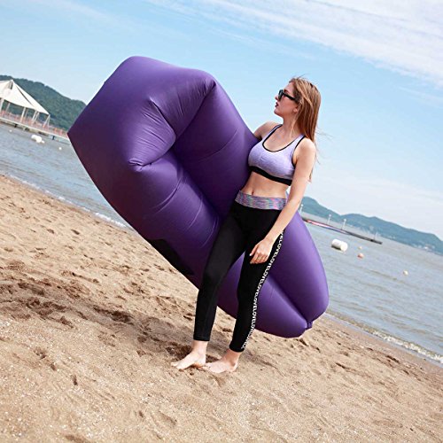 Easycouch Inflatable Lounger With Travel Bag,Waterproof Ripstop Polyester,Gift for indoor or outdoor (puprple-1) - Thumbnail 3