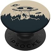 Alien Abducting Bigfoot Funny UFO Aliens Sasquatch PopSockets Adhesive PopGrip