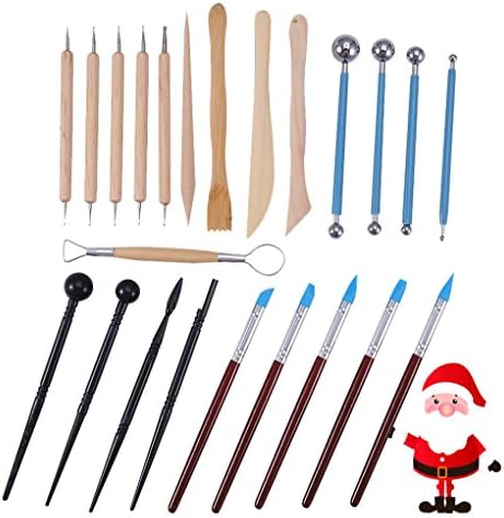 Gloween 23 Pieces Ball Stylus Dotting Tools,Clay Ceramics Pottery Modeling Carving Tools - Paper Flowers and Doll,Educational and Interactive Children