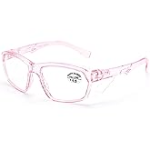 ProtectX Stylish Anti-Fog & Scratch-Resistant Safety Glasses With Readers, UV Protection Goggles, Anti-Impact Lightweight Glasses for Men＆Women Pink Reading Full Lens 1.5