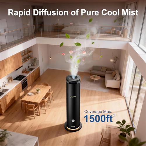 NoxLumina Waterless Scent Diffuser Starter Kit with 5 Essential Oils, Luxury Hotel-Class 1500 Sq Ft Cover Aromatherapy Diffuser Oil Machine, 6 Mist 4.06Oz Air Diffusers for Home Large Room Hotel SPA
