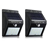Solar Light, Rusee 16 LED Outdoor Solar Powered Wireless Waterproof Security Motion Sensor Lights Lamp for Patio, Deck, Yard, Garden,Driveway,Outside Wall Motion Activated Auto On/Off (2 Pack)