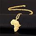 Godyce Africa Map Necklace Jewelry - Gold/Silver-Tone Alloy with Gift Box (Gold - Tone)