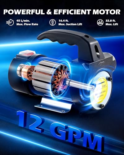 Orion Tech Motor Bomba de Transferencia Diesel Kit 12 V Volt DC Cebado Automático 45L/min de Aceite de Combustible w/Manguera