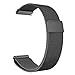 Lamshaw Magnetic Milanese Loop Stainless Steel Magnet Closure Lock Band for Fossil Q Wander Smartwatch Strap (Black-Wrist (6.5-9