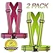 Reflective Vest (2 Pack) | Lightweight, Adjustable & Elastic | Safety & High Visibility for Running, Jogging, Walking, Cycling | Fits over Outdoor Clothing - Motorcycle Jacket, Running Gear/Shirt