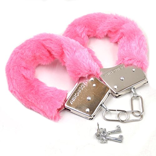Catcheye Furry Fuzzy Handcuffs For Party (Pink)