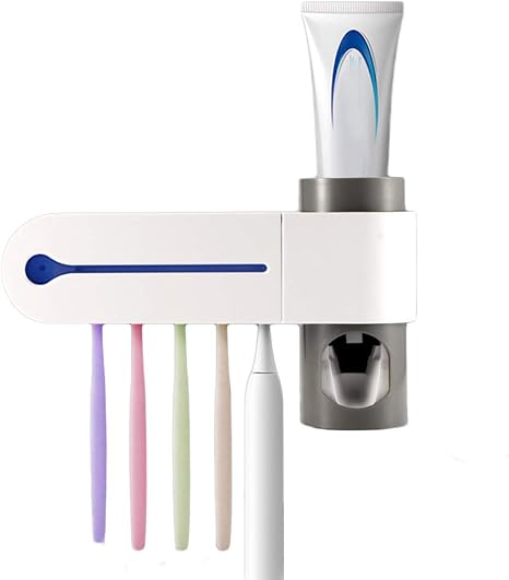 Amazon 歯ブラシホルダー ステッカー付き壁掛け式自動歯ブラシホルダー 自動歯磨き粉ディスペンサー 5つの歯ブラシ スロット 家族での使用に適しています 歯ブラシスタンド ホーム キッチン オンライン通販