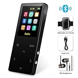 MP3 Player with Bluetooth, Grtdhx 8GB Portable Digital Music Player Support FM Radio Photo Browsing Video Play Pedometer Voice Recorder Text Reading with Earphone Armband for Sport Running