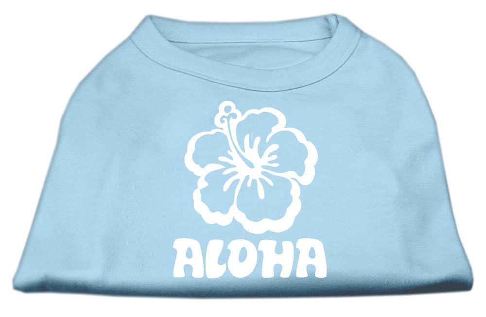 Mirage Aloha Flower Screen Print Shirt, XXX-Large, Baby Blue