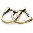 CRAFTMEMORE D-Rings Screw in Shackle Horseshoe D Ring DIY Key Holder Purse Accessories for 1 Inch Strap 4 Pack(Brushed Brass)