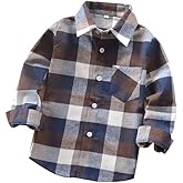 Toddler Kids Baby Boys Girls Flannel Plaid Shirt Long Sleeve Button Down Tops Outfits