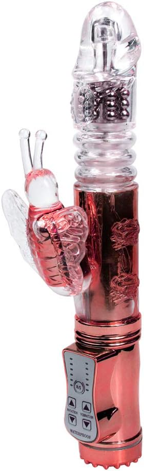 Qksky 4 Speed Pushing Powerful Dual Thrusting Rotating Novelty Pink Rabbit Toy for Women&Couples Waterproof&Whisper Quite