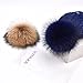Real Raccoon Fox Fur Pompom with Button Big Fur Ball for Beanies DIY Accessory