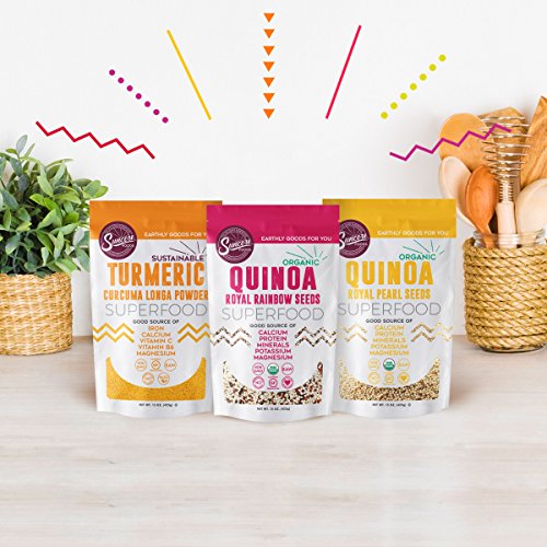 Suncore Foods - The Finest Organic 100% Bolivian Royal Rainbow Quinoa Whole Grain, 15 oz Resealable Pouch