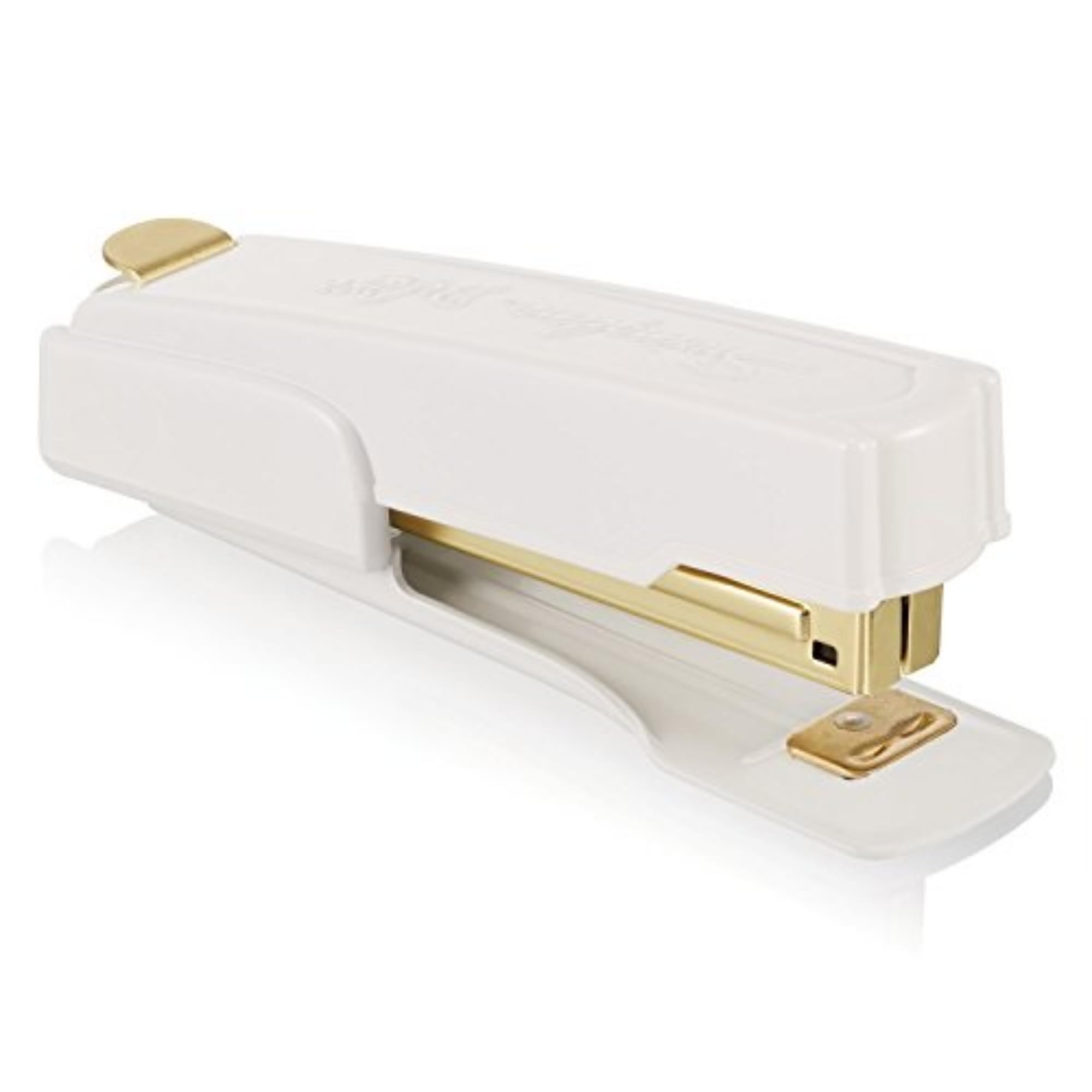 Swingline Vintage Stapler, 20 Sheet Capacity, Jam Free, Compact, Built-in Staple Remover, Metal, White and Gold (S7042301AZ)