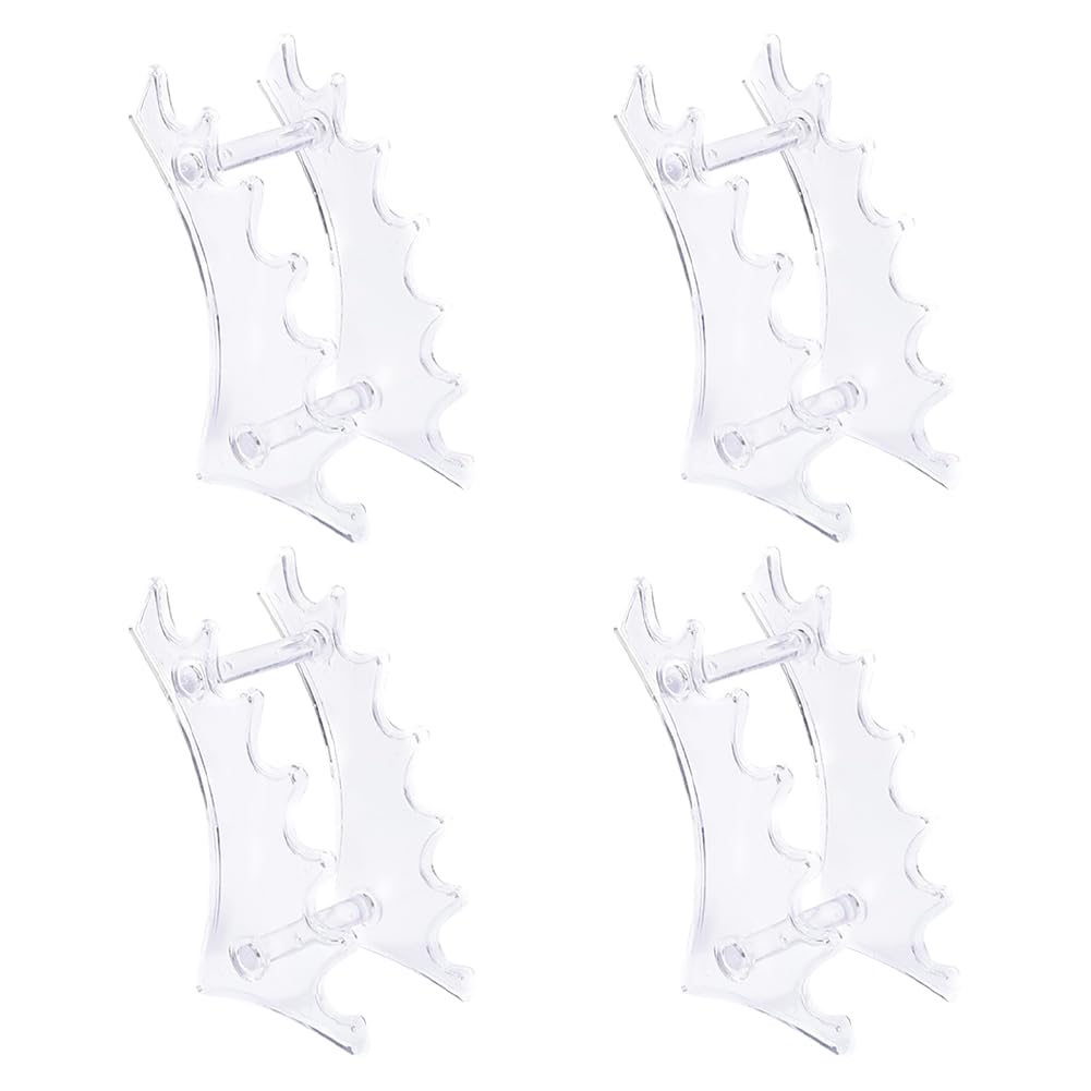 HugeDE 4 Pcs 6 Slots Plastic Pen Holders Eyebrow Pen Display Stands Pencil Display Rack Pen Holder Racks Makeup Brush Rack Organizers Clear