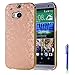 HTC One M8 Case, Vfunn Elegant Golden Plating Hard Back Case Cover for HTC One M8, with 1 Screen Protector 1 Clean Cloth Cleaner 1 Blue Stylus Pen (HTC M8) (Golden)