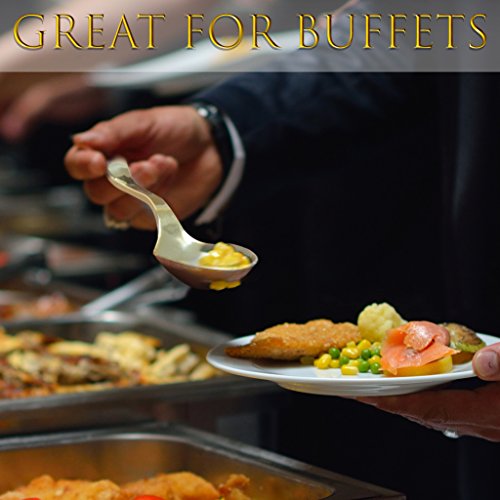 Gold Disposable Plastic Serving Utensils - Four 9 Inch Forks, Four 9 Inch Spoons and Four 6 1/2 Inch Serving Tongs