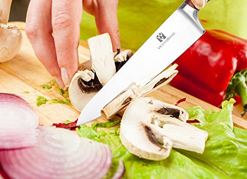 VestaWare Chef Knife 8 Inch Professional German High Carbon Stainless Steel Kitchen Knives Razor Sharp Blade & Ergonomic Handle with Gift Box