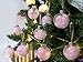 AMS 2.36''/24ct Clear Christmas Ball Pendant Shatterproof Plastic Balls Ornaments Decorative Xmas Balls Baubles with Stuffed Feathers Decoration for Wedding, Thanksgiving, Party(60mm, Pink)