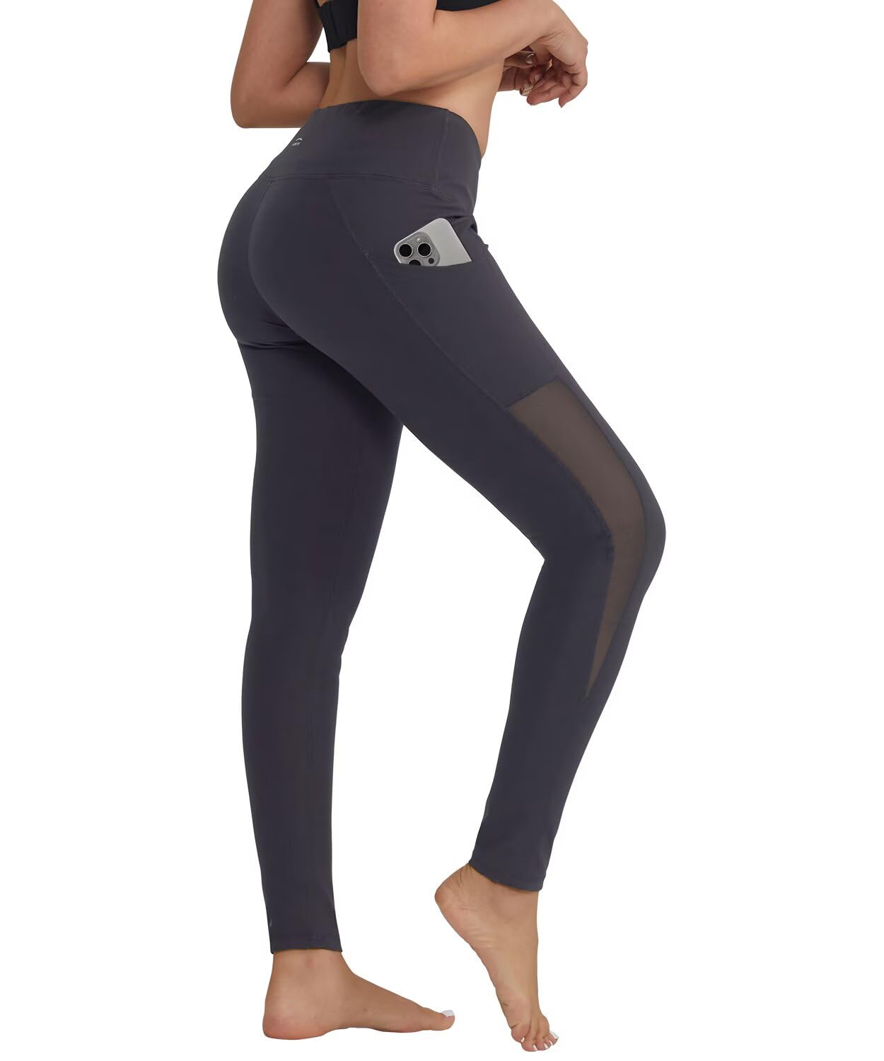 ALONG FIT Soft Mesh Yoga Pants with Side Pockets