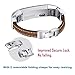 bayite Leather Bands Compatible Fitbit Alta and Alta HR, Adjustable Metal Buckle Leather Wristband, Brown Large 6.7