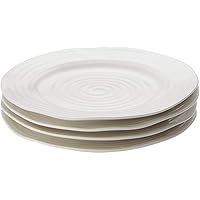 Portmeirion Sophie Conran White Salad Plates | Set of 4 | Dinner, Pasta, and Appetizer Plates | 8 Inch | Made from Porcelain