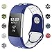 iGK For Fitbit Charge 2 Bands, Adjustable Replacement Sport Strap Bands for Fitbit Charge 2 Smartwatch Fitness Wristband Soft Silicone Navy White Small
