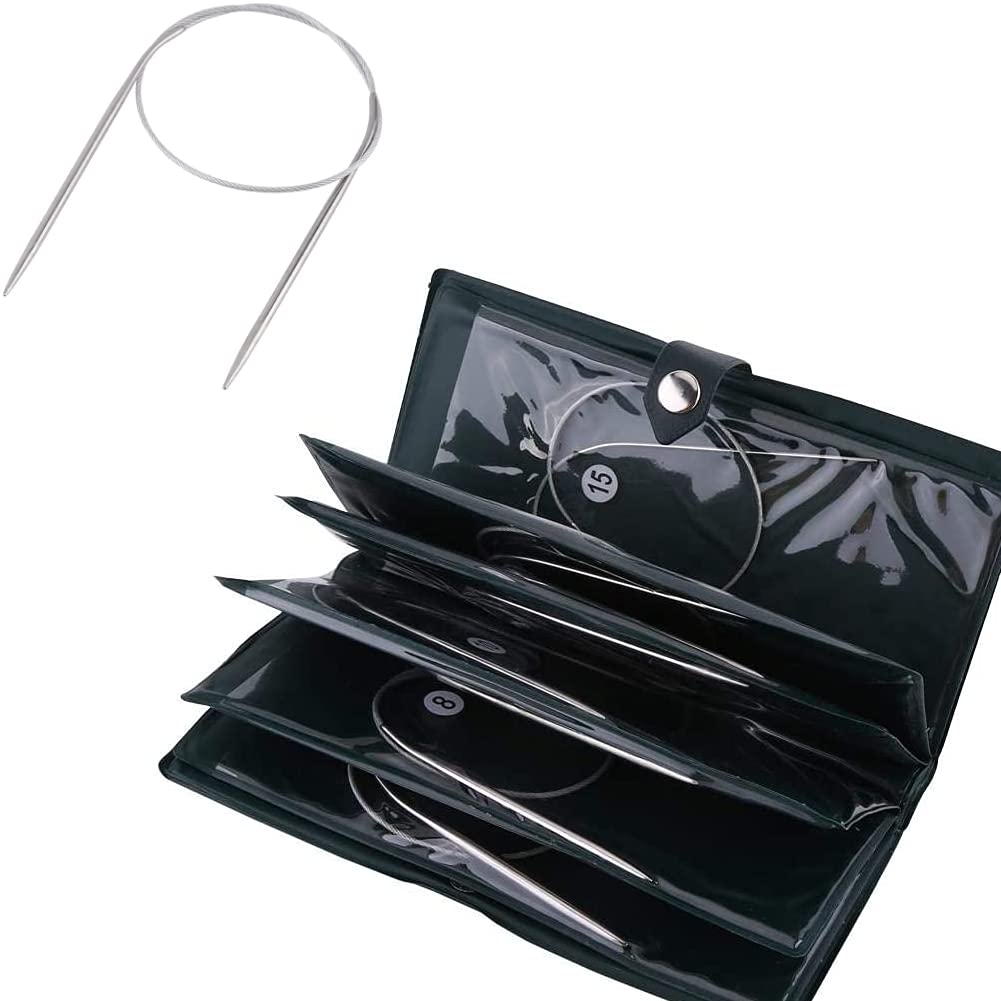 11Pcs Stainless Steel Circular Knitting Needles Crochet Craft AccessoriesProfessional, Knitting Needles Set Knitting Sets