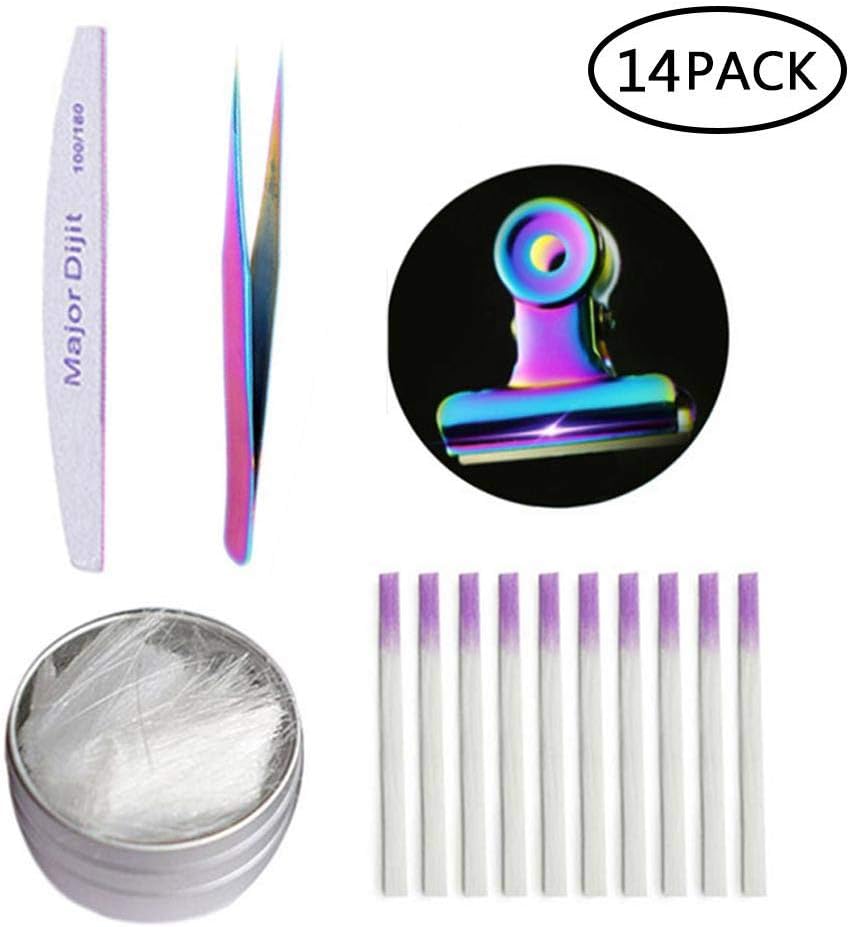 Hamkaw 14 Pack Fiberglass Nail Extension Kit,Fibernails Nail Art Quick Building Fiber Glass For Nail Extension Acrylic…