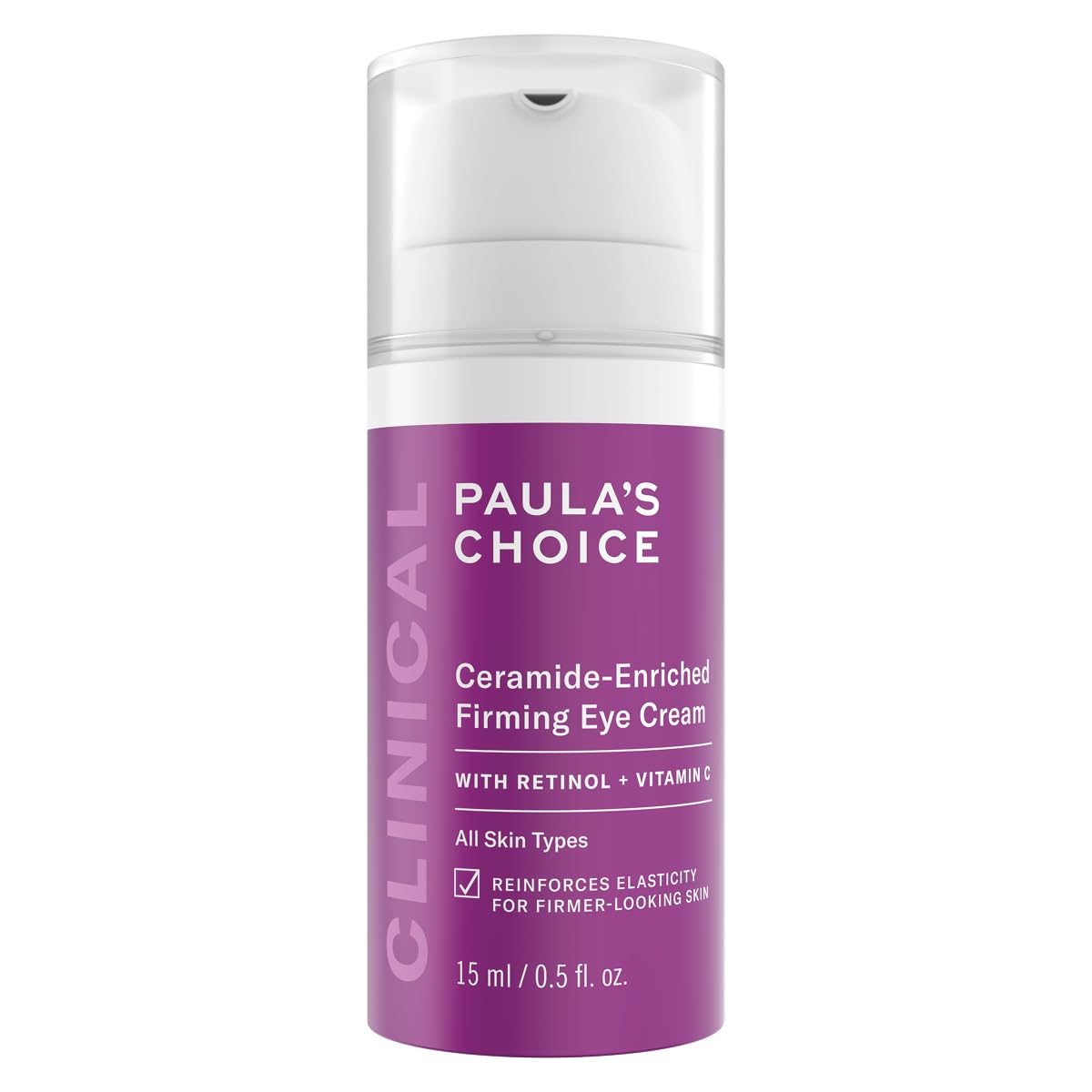 Paula's Choice CLINICAL Ceramide Enriched Firming Eye Cream - Reduces Fine Lines & Wrinkles - Retinol Eye Cream Reduces Dark Circle - with Retinol & Vitamin C - All Skin Types - 15 ml