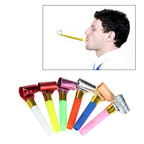 Toy Cubby Party Blowing Foil Whistles - Pack of 48 Party Favor Horn Blowers - Kids, Toddlers, Teens...