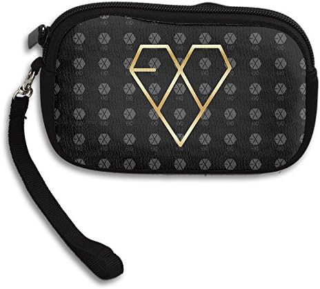 Kpop EXO Gold Logo Purse &amp; Key Wristlet Bag