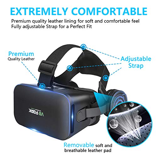 VR Compatible Virtual Reality Glasses,VR headsets,Headset 110°fov,VR Goggles Compatible with 3D Movies, Blue Light Eye… - Image 3