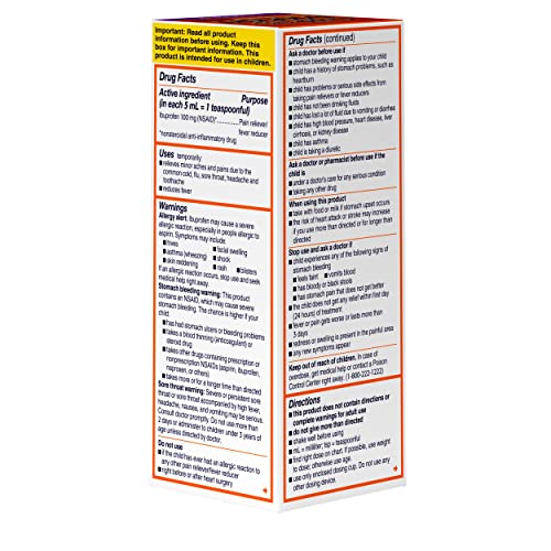 CHILDREN’S MOTRIN ORAL SUSPENSION, PAIN RELIEF, IBUPROFEN, GRAPE FLAVORED, 4 OZ