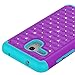 Fierce XL Case, EC™ Hybrid [Dual Layer] [Drop Protection] Studded Rhinestone Crystal Bling Protective Case Cover For Alcatel OneTouch Fierce XL (Purple+Teal)