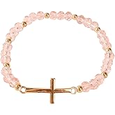 COLORFUL BLING Jesus Christian Handmade Bracelets Crystal Beads Statement Religion Bangle for Women Men