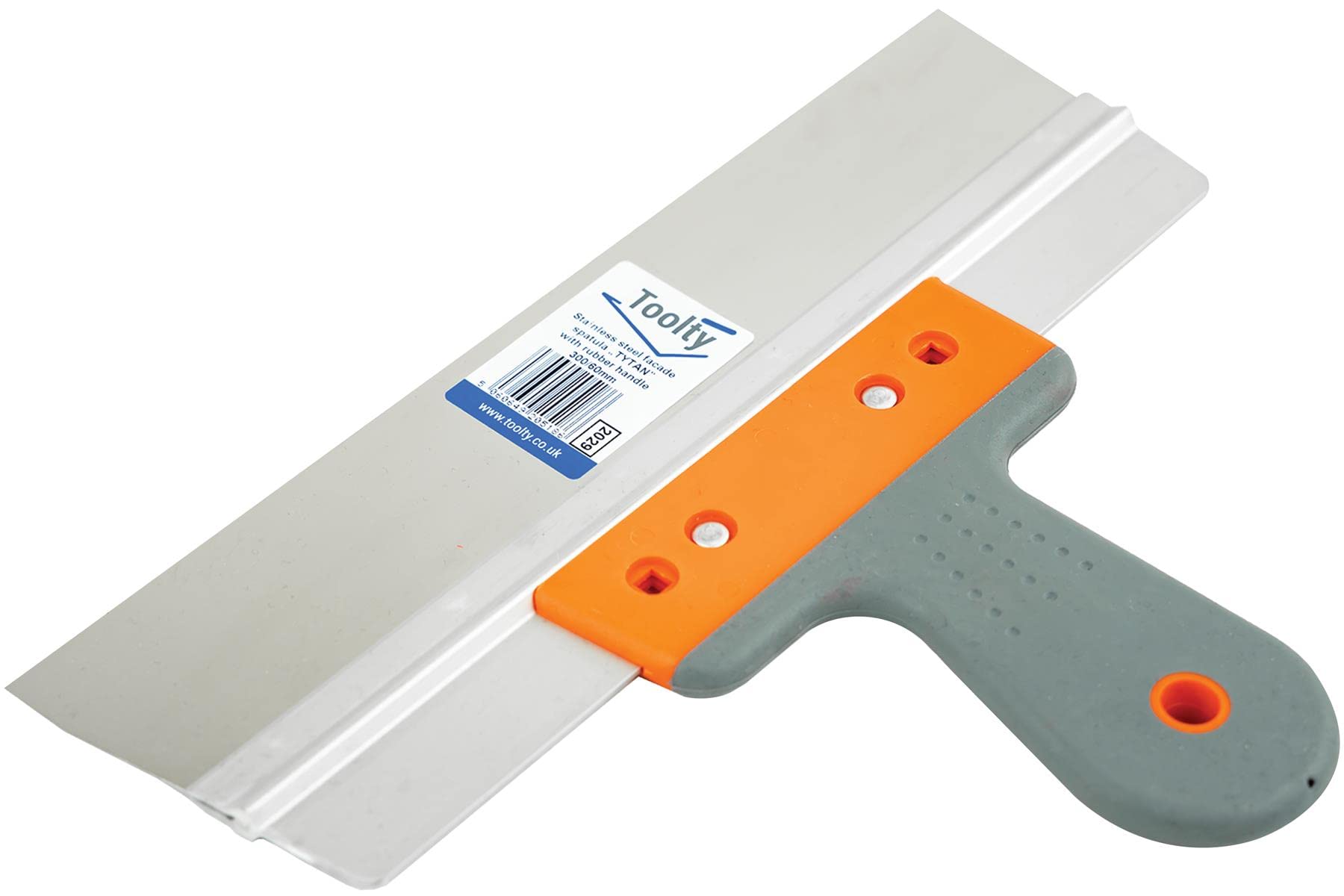 Toolty Stainless Steel Taping Knife, Flexible Wall Putty Knife, Drywall Scraper, Finishing Coat Spatula - 300mm (11.81") - Aluminum - DIY - TLTY-2029