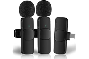 GUMBUZZ Microphone for Android - Mini Microphone - Clip-on Microphones - Wireless Lavalier Microphone for Android iPad Plug-Play Microphone Video Recording, Live Stream, YouTube, TikTok (2 Pack) (FOR ANDROID)