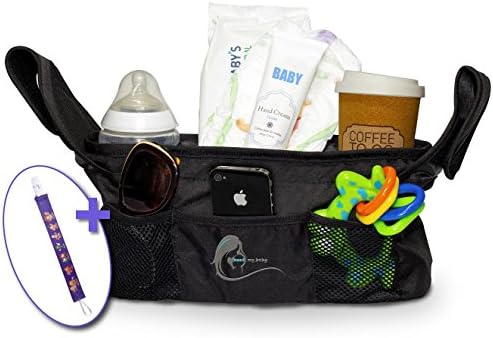Stroller Organizer Bag, Extra Storage, Universal- Best Quality, Bag for Diapers & Accessories - Includes Pacifier Clip and eBook as Bonus Gifts - Best My Baby