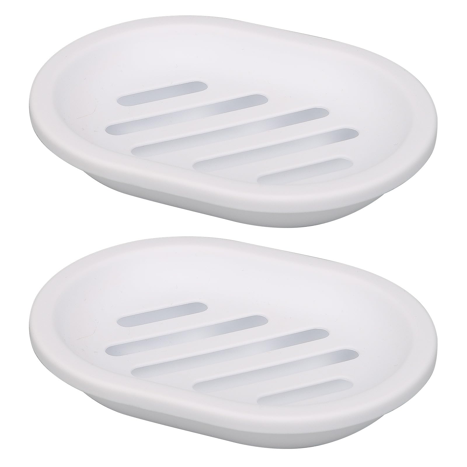 TOPSKY 2-pack Soap Dish, Soap Holder, Soap Saver, Easy Cleaning, Dry, Stop Mushy Soap (White)