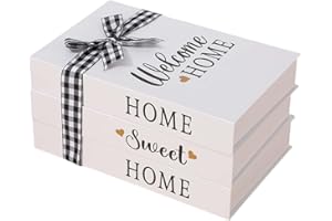 Decorative Fake Book Stack with Hemp Rope Set of 3 For Enhancing Your Home's Aesthetic Appeal, Needs Assembling (HOME)