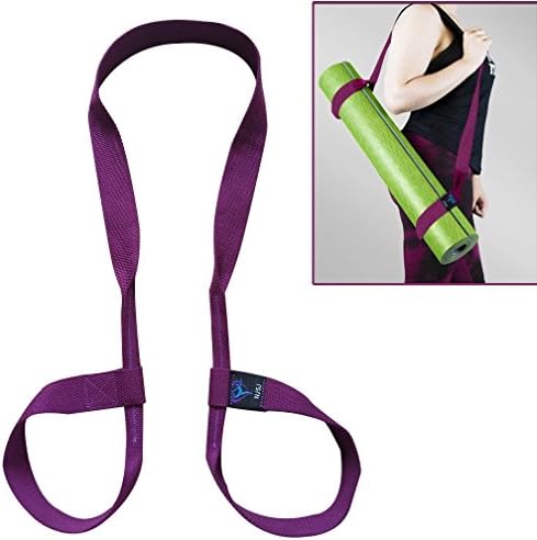 NJ·SJ 2 in 1 Adjustable Yoga Mat Carry Strap Sling &amp; Fitness Stretching Strap,Durable Cotton/Polyester Canvas Strap,Come with Lifetime Warranty (Mat not included,71")