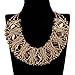 Kaymen Jewelry Luxury Gold Plated Copper Chians and Crystal Stone Knit Statement Choker Necklaces for Women 4 Colors (Coffee)
