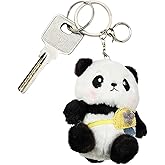 Waowumar Cute Panda Plush Keychain for Backpack, 4 Inch Panda Bear Keychain Purse Charm Pendant Gift for Women