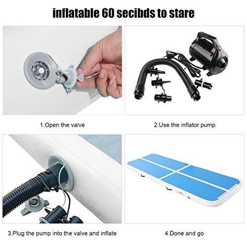 KIKILIVE Inflatable Gymnastics Mat, 4 /8inches Thickness Length Between