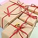 Whaline 229 Yards Christmas Raffia Paper Ribbon Red Craft Packing Paper Twine Raffia String for Valentines and Holiday Gifts, DIY Decoration and Weaving,1/4 inch Width